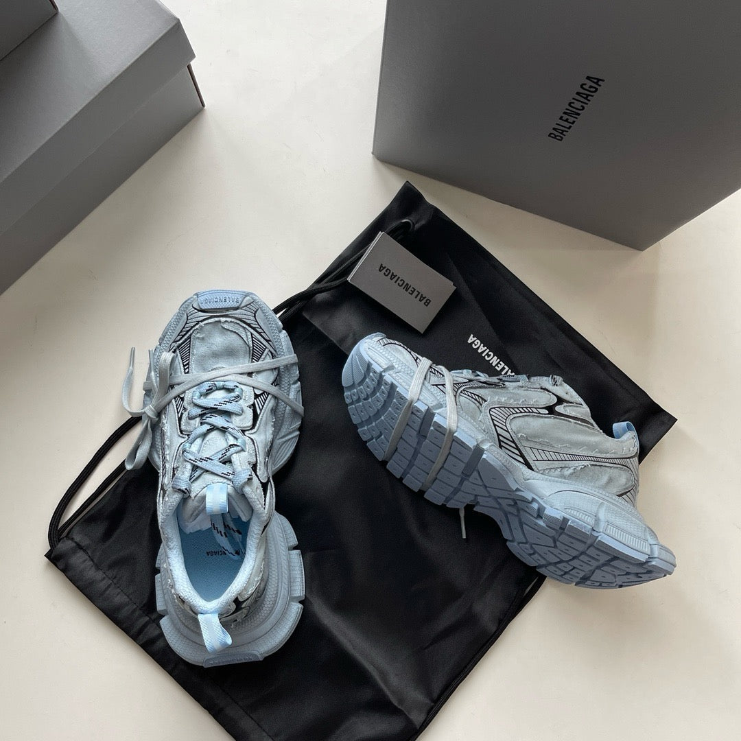 Sky Blue and Pink Sneakers
