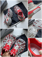 Caged Panel Runner Red Sneakers