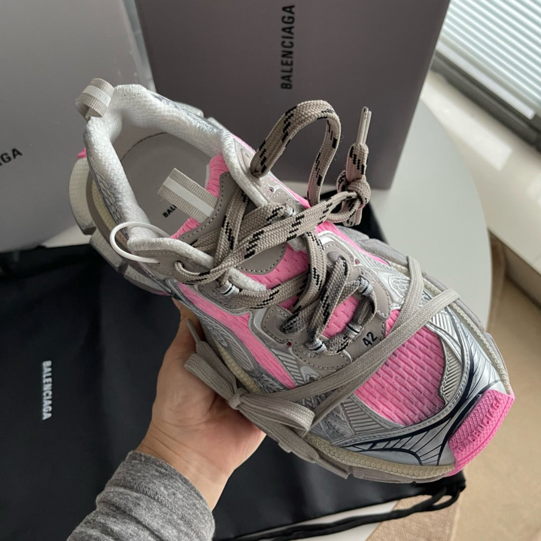 Caged Panel Runner Blue Sneakers