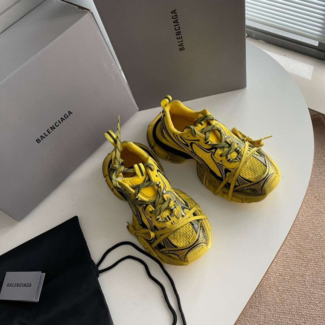 Caged Panel Runner Yellow Sneakers