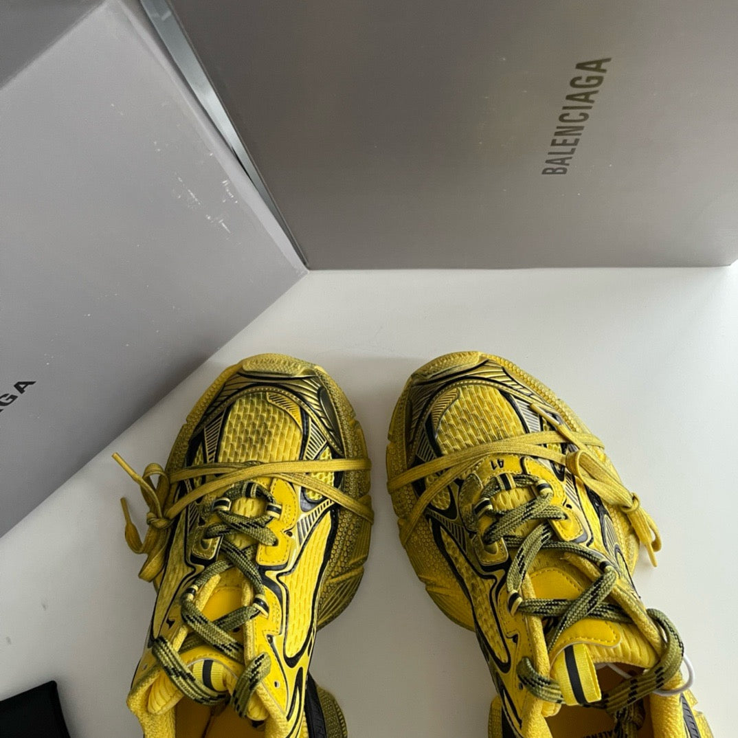 Caged Panel Runner Yellow Sneakers