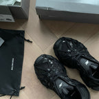 Caged Panel Runner Black Sneakers