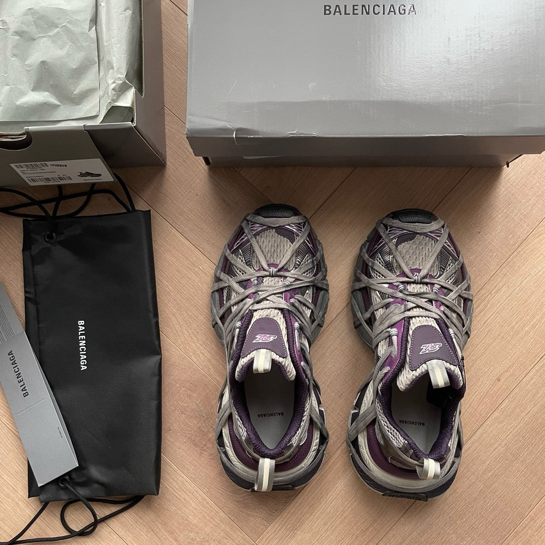 Caged Panel Runner Black Sneakers