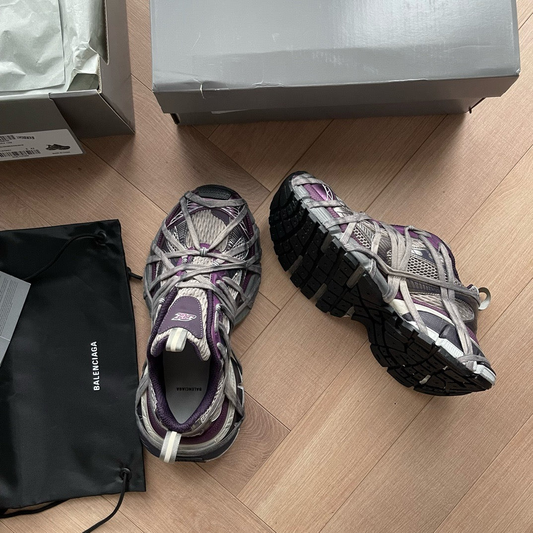 Caged Panel Runner Black Sneakers