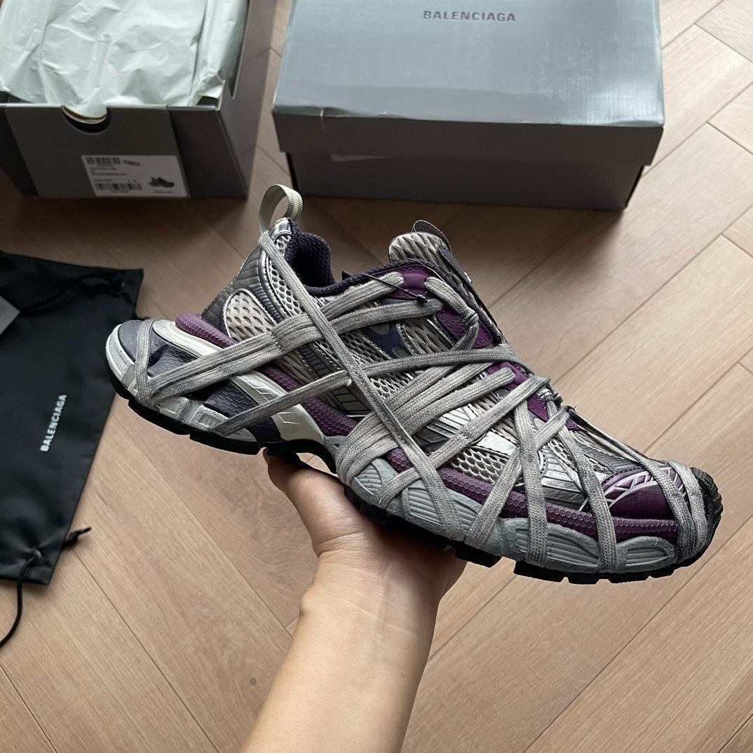 Caged Panel Runner Black Sneakers