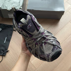 Caged Panel Runner Black Sneakers