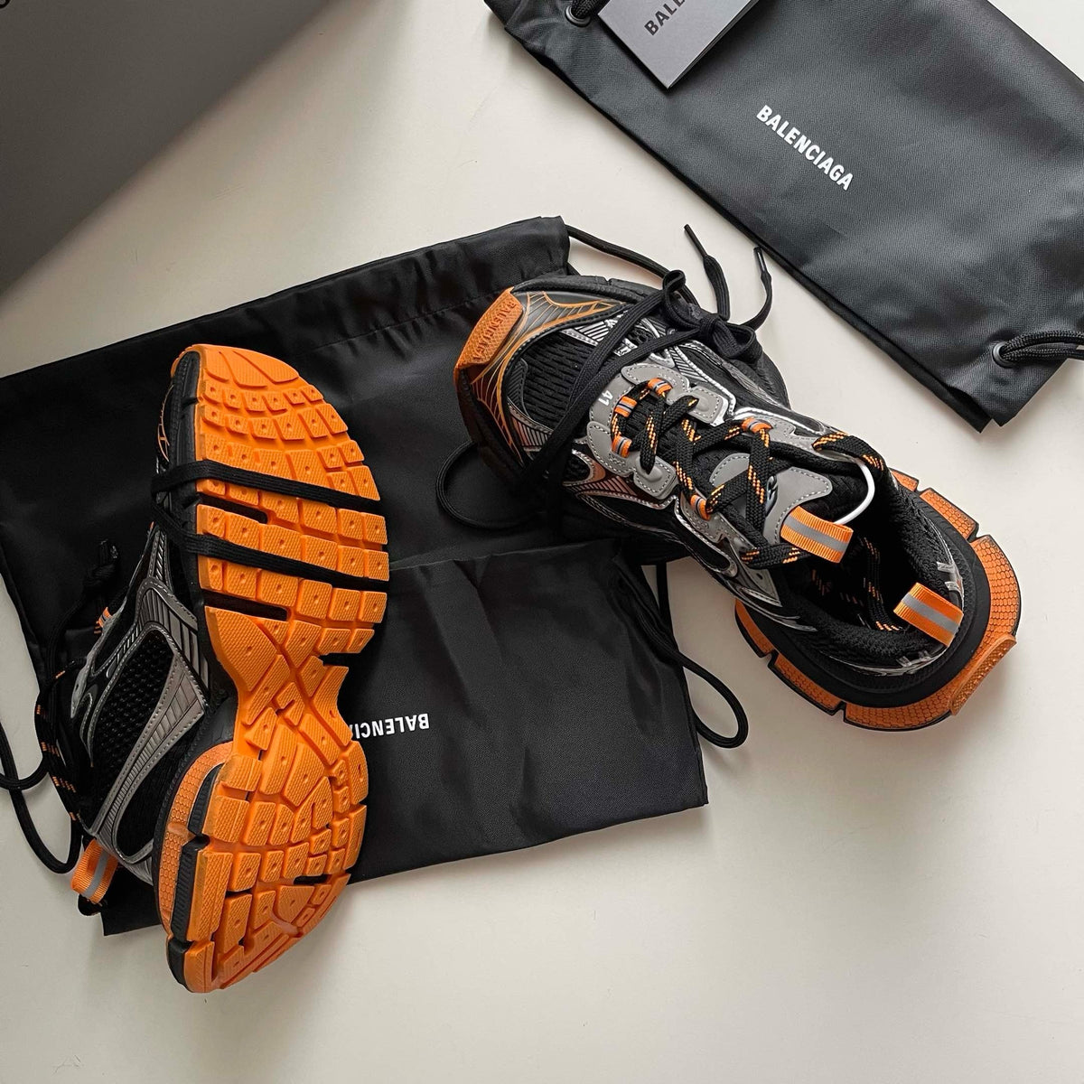 Caged Panel Runner Orange Sneakers