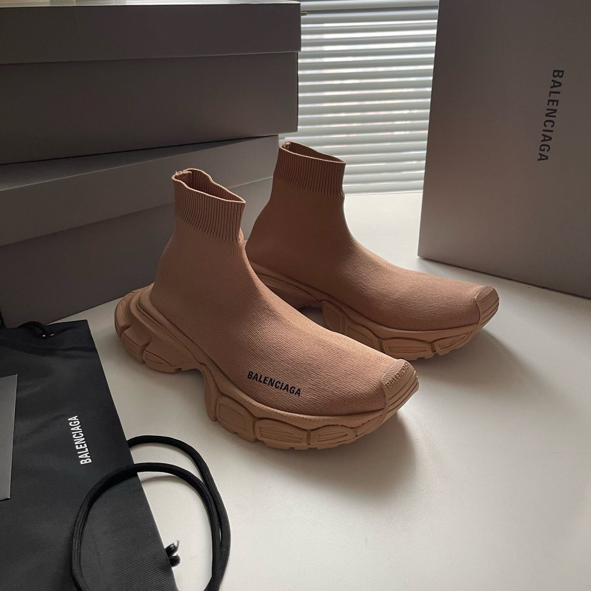 Black and Khaki Sneakers