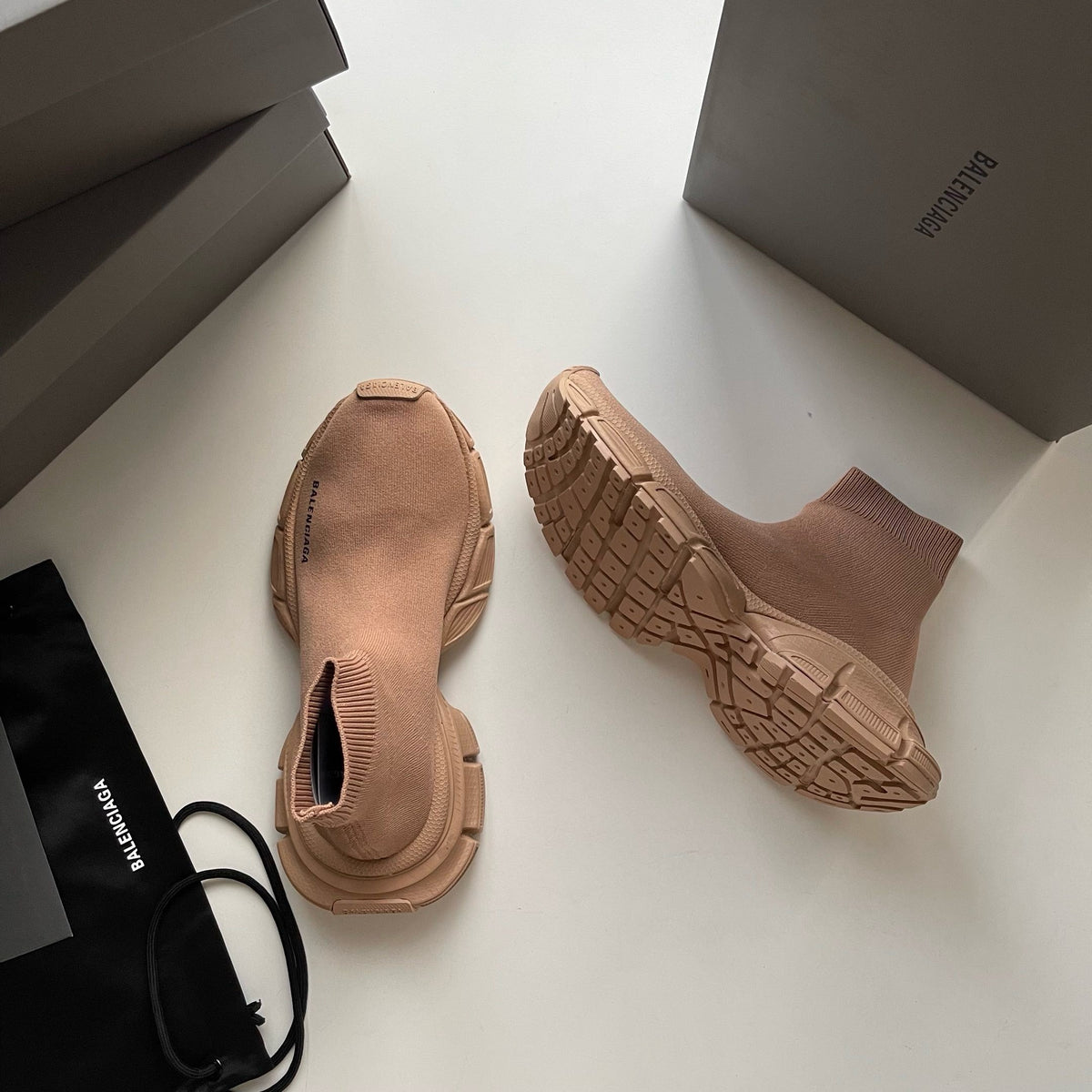Black and Khaki Sneakers