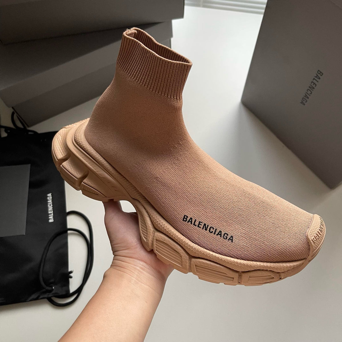 Black and Khaki Sneakers