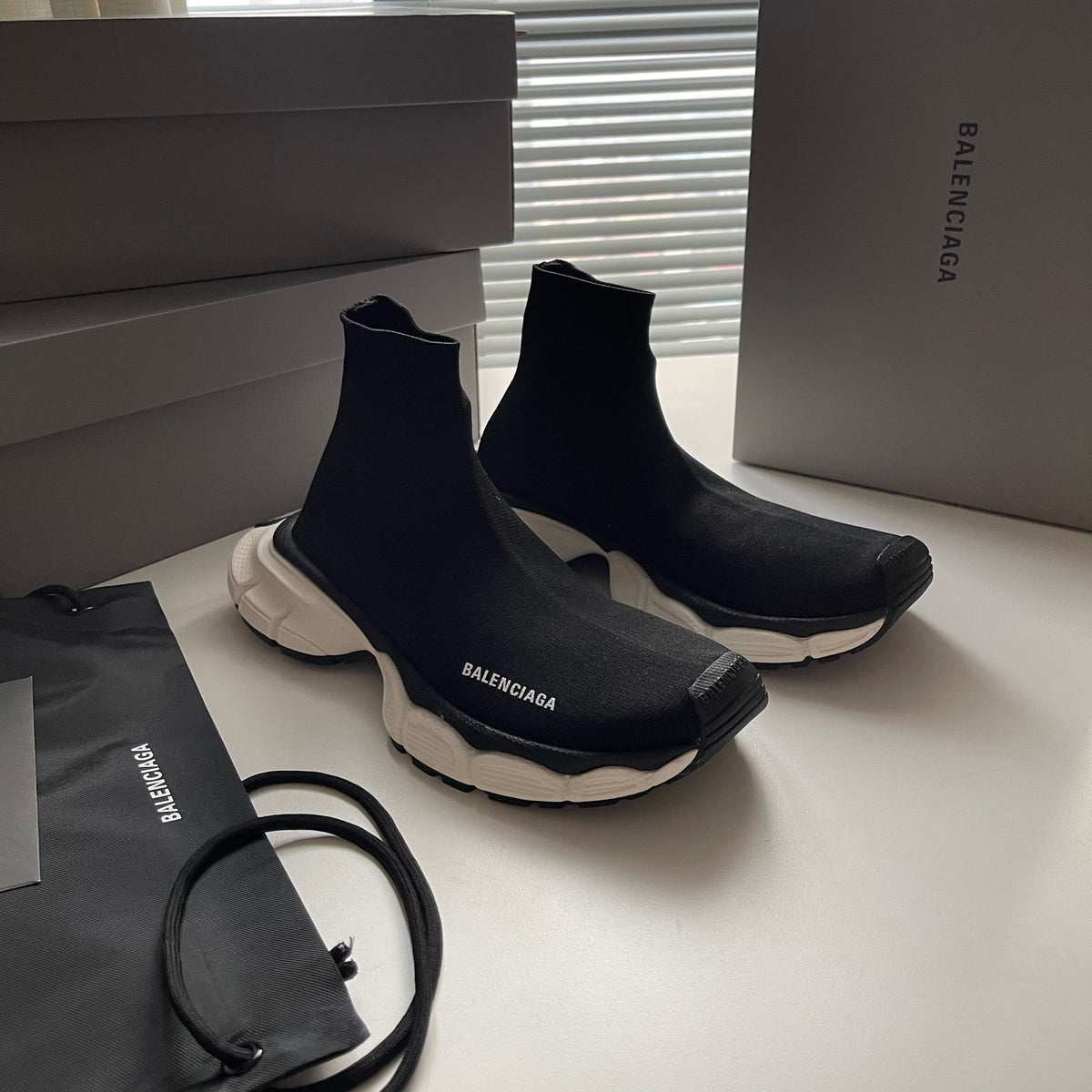 Black and Khaki Sneakers