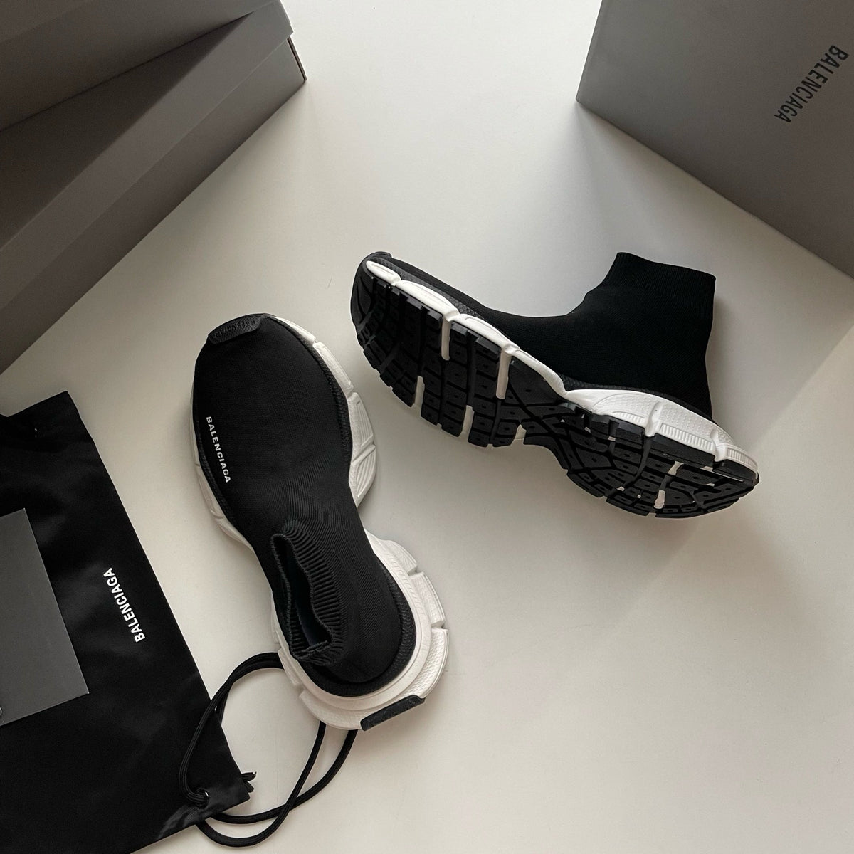 Black and Khaki Sneakers
