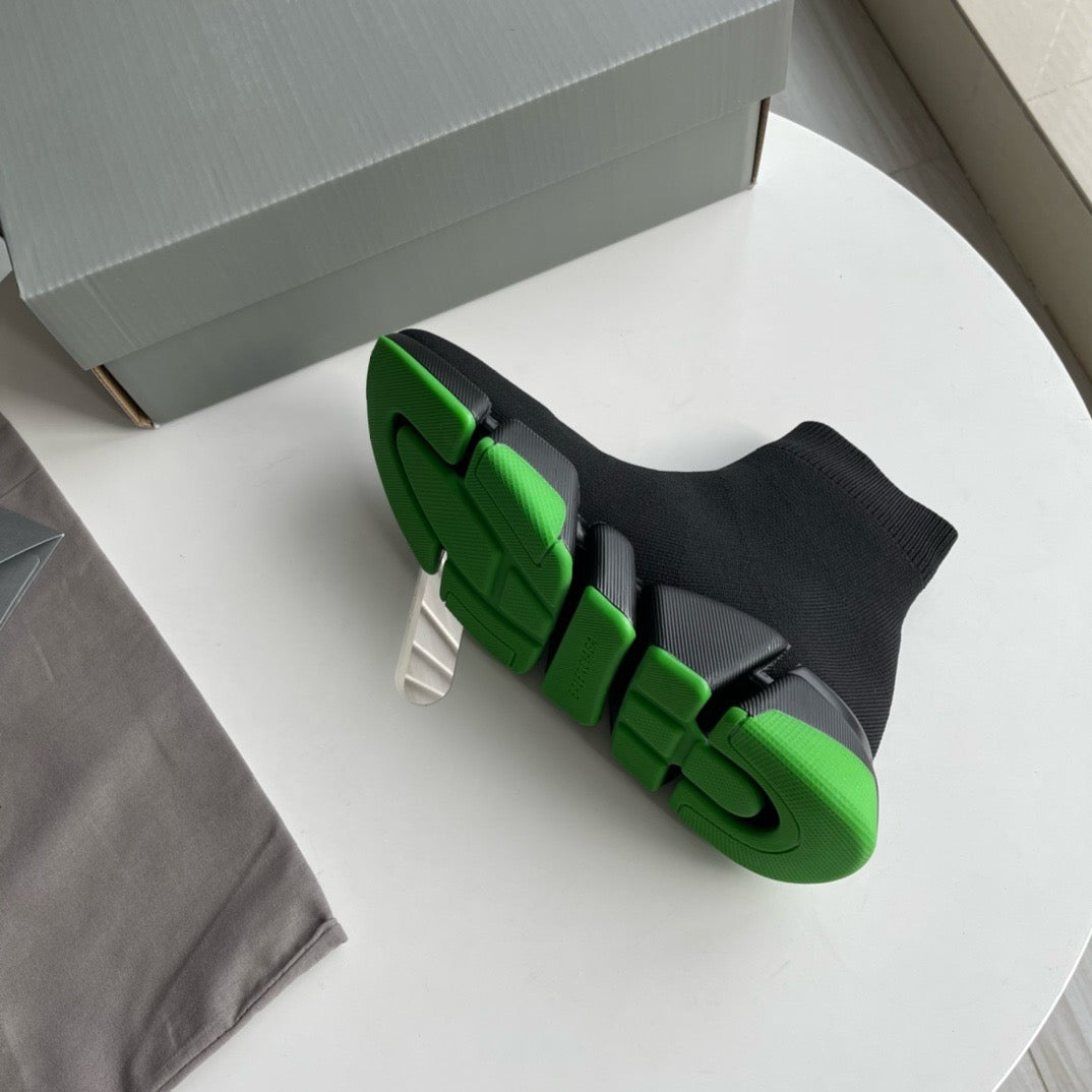 Black and Green Sneakers