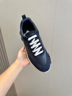 Black Knit Contrast Sole Low-Top - Men's