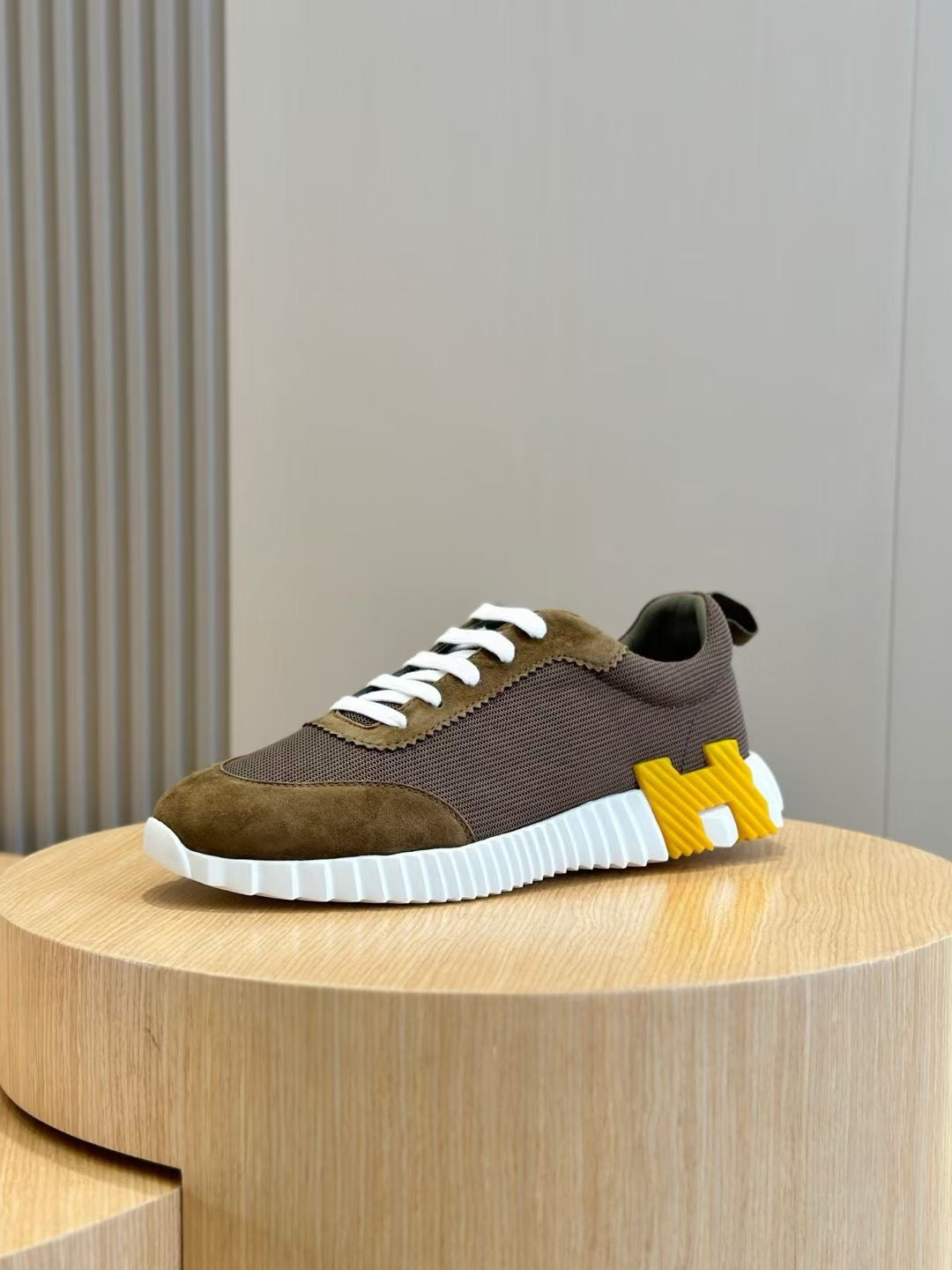 Olive Suede Colourblock Runner - Men's