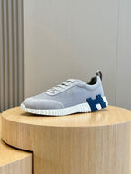 Burgundy Leather Colourblock Runner - Men's