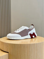 Burgundy Leather Colourblock Runner - Men's