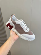 Burgundy Leather Colourblock Runner - Men's