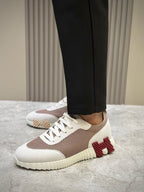 Burgundy Leather Colourblock Runner - Men's