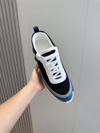 Navy Knit Contrast Sole Runner - Men's
