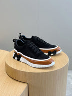 Navy Knit Contrast Sole Runner - Men's