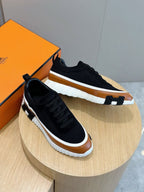 Navy Knit Contrast Sole Runner - Men's
