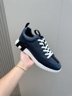 Navy Suede Panelled Low-Top - Men's