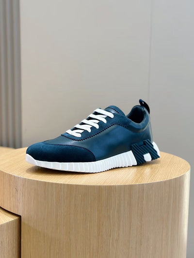 Navy Knit Panelled Runner - Men's