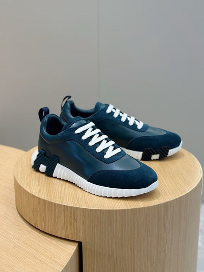 Navy Knit Panelled Runner - Men's