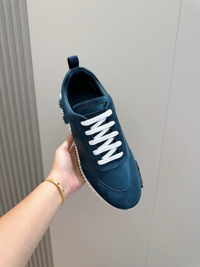 Navy Knit Panelled Runner - Men's