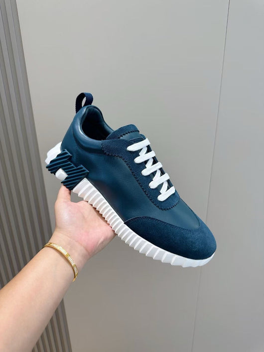 Navy Knit Panelled Runner - Men's