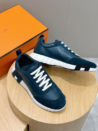 Navy Knit Panelled Runner - Men's