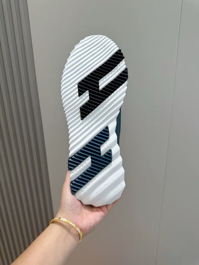 Navy Knit Panelled Runner - Men's