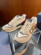 Cream Suede Colourblock Runner - Men's