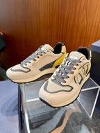 Cream Suede Colourblock Runner - Men's