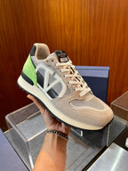 Cream Suede Colourblock Runner - Men's