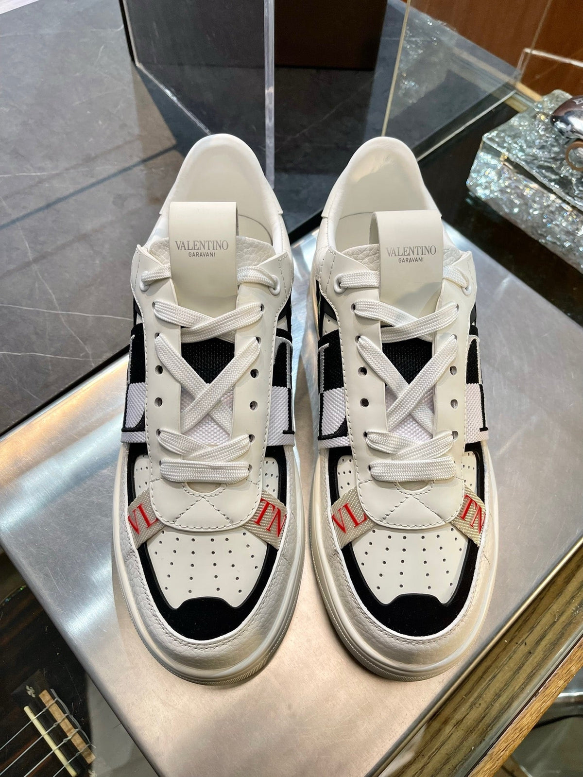 White Leather Graphic High-Top - Men's