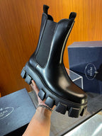 Black Leather Chunky Sole Chelsea Boot - Men's