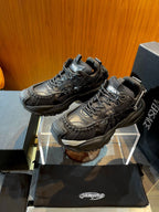 Black Leather Camo Print Chunky - Men's