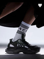 Black Leather Camo Print Chunky - Men's