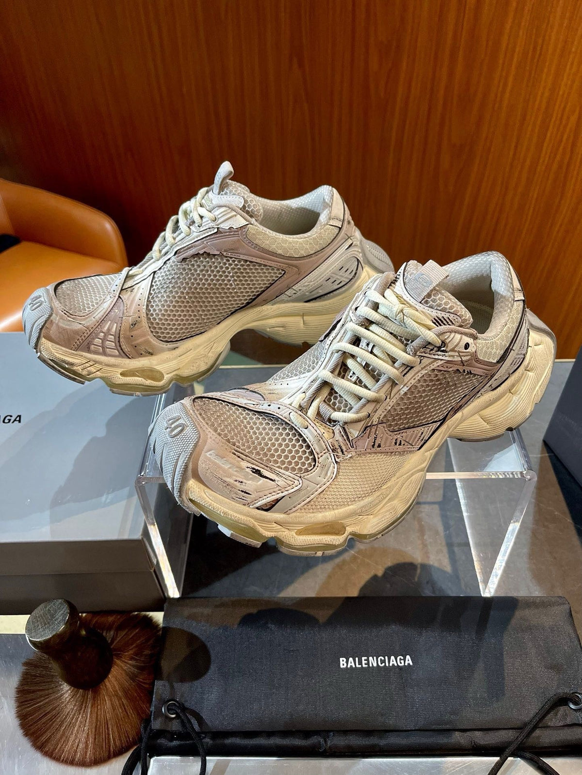 Dark Distressed Mesh Sneakers