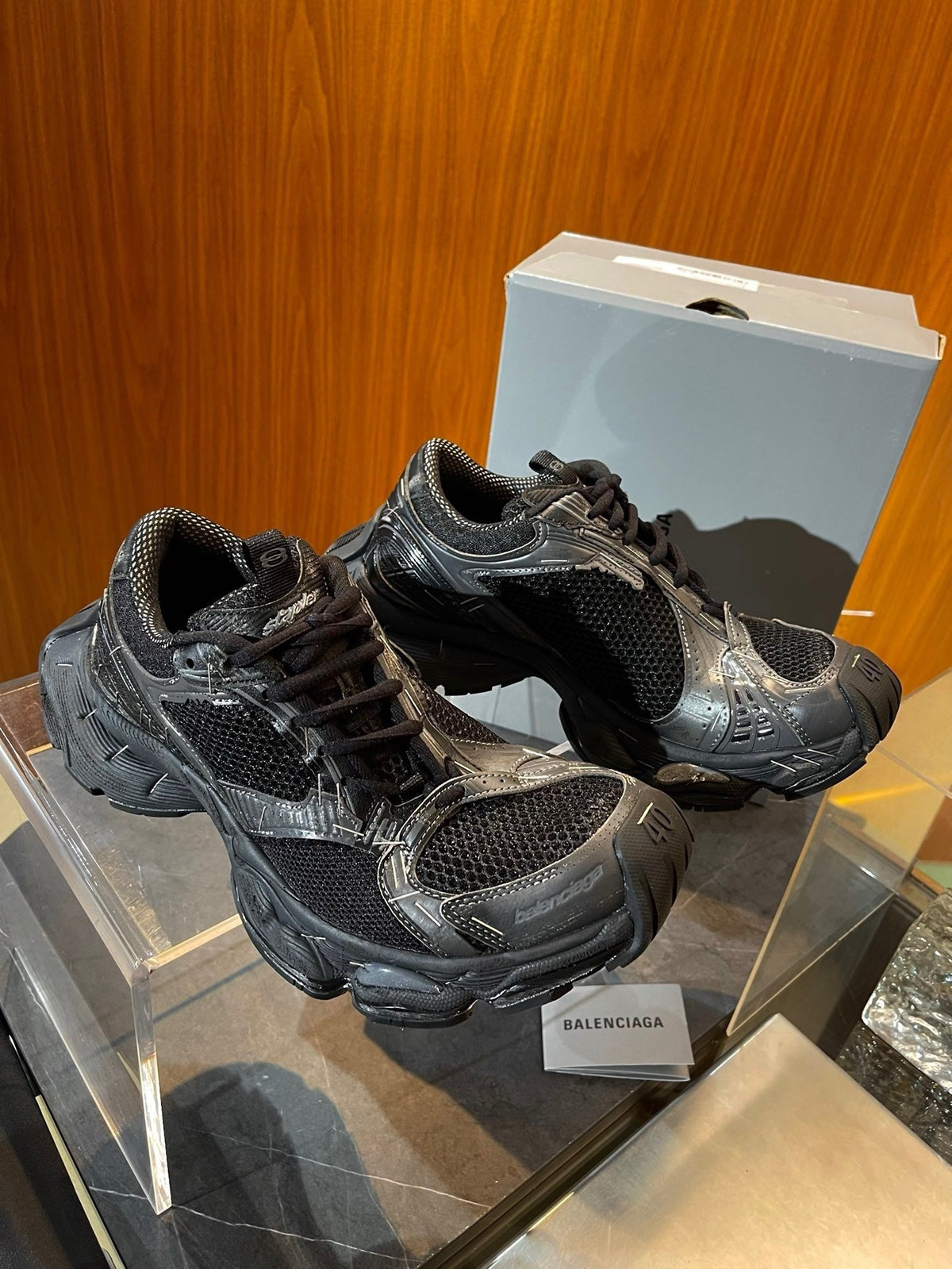 Dark Distressed Mesh Sneakers