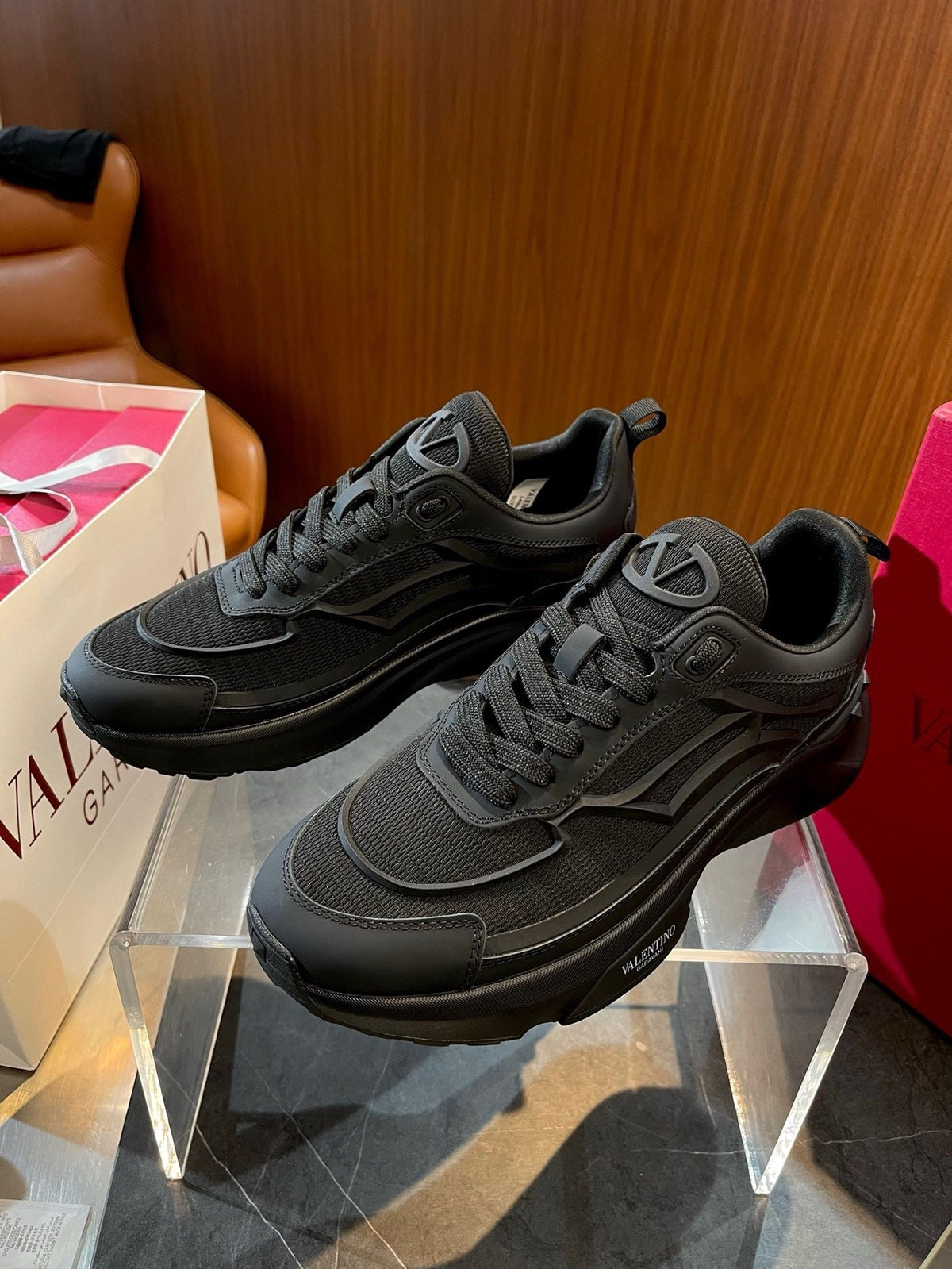 Black Leather Tonal Chunky - Men's