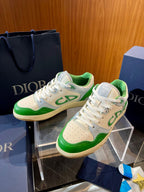 Leather Low-Top Teal CD Sneakers - Men's