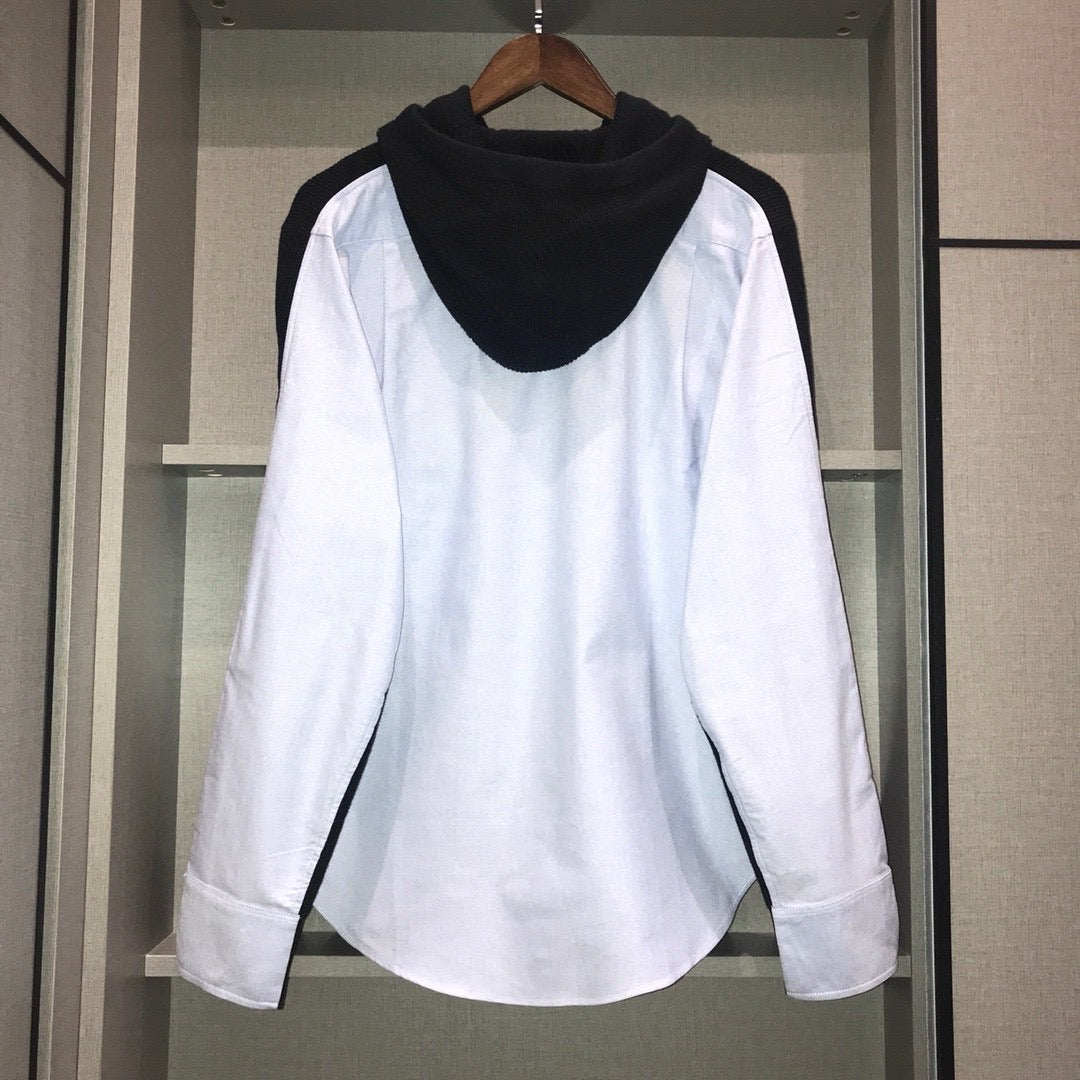 Black Cotton Contrast Hem Pullover - Men's