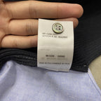 Black Cotton Contrast Hem Pullover - Men's