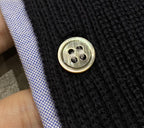 Black Cotton Contrast Hem Pullover - Men's
