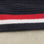 Black Cotton Contrast Hem Pullover - Men's