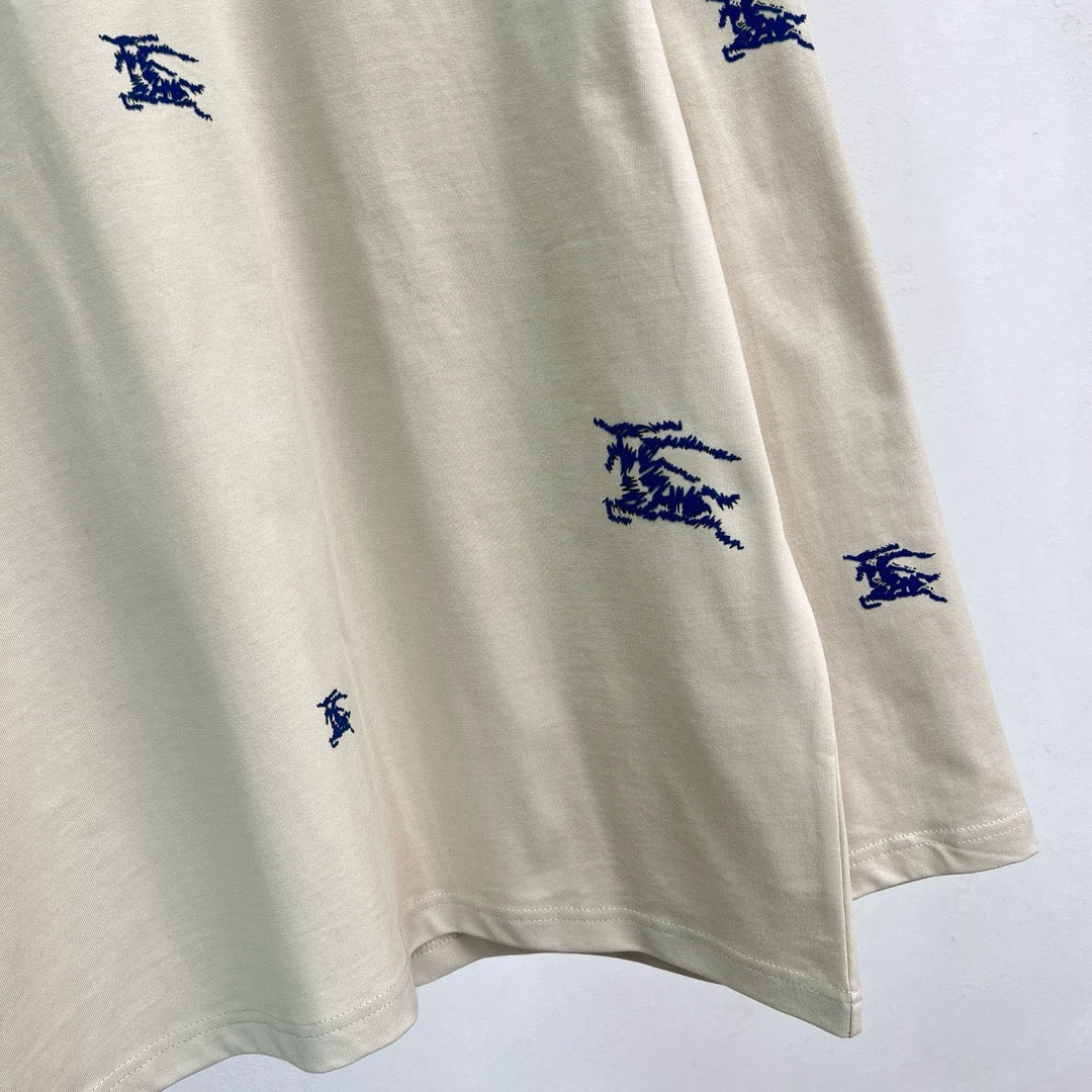 Cream Cotton Allover Print Long-Sleeve - Men's