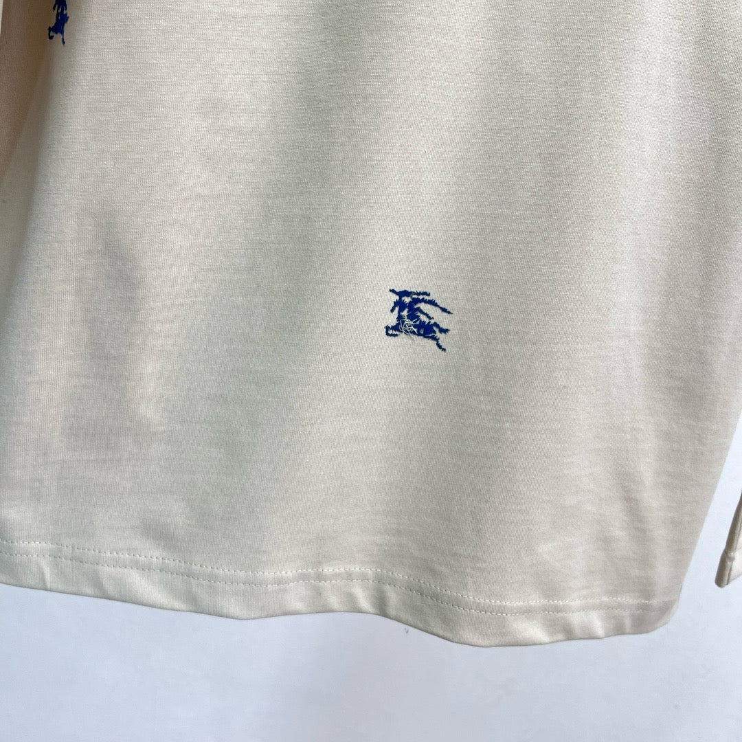 Cream Cotton Allover Print Long-Sleeve - Men's